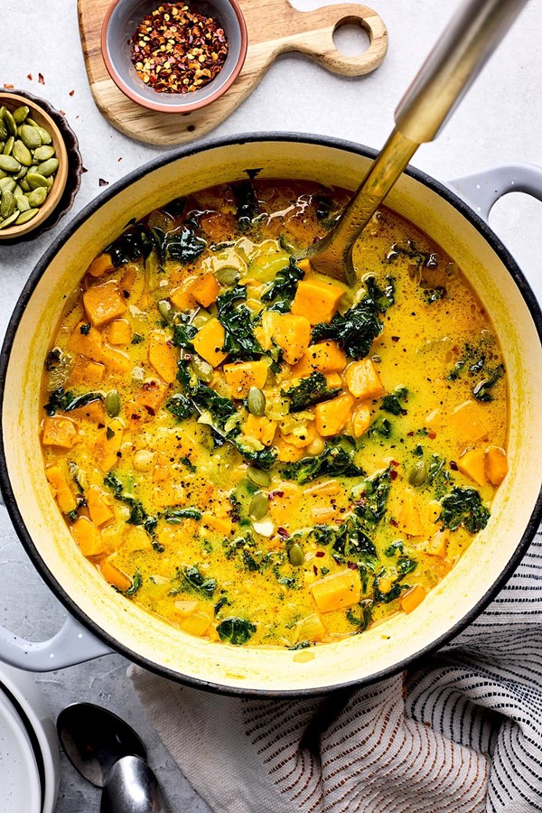 Creamy coconut ginger sweet potato soup
