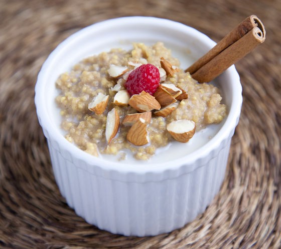 Creamy coconut milk millet pudding