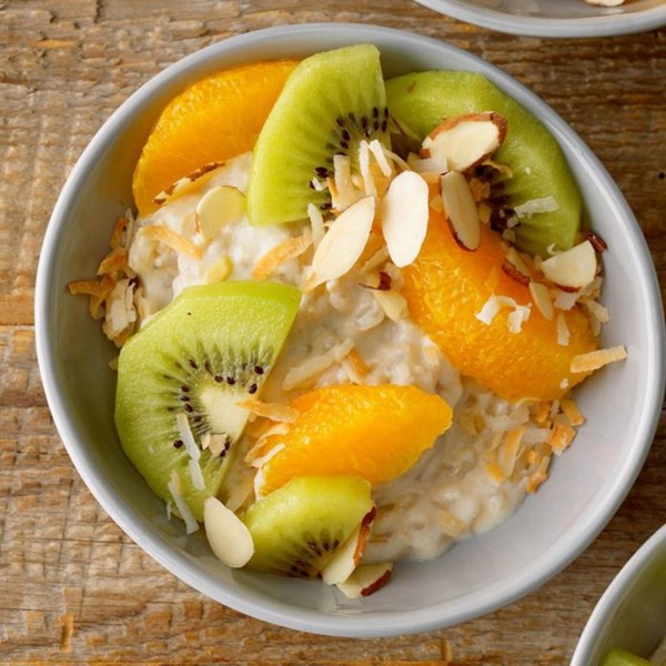 Creamy coconut rice pudding parfaits