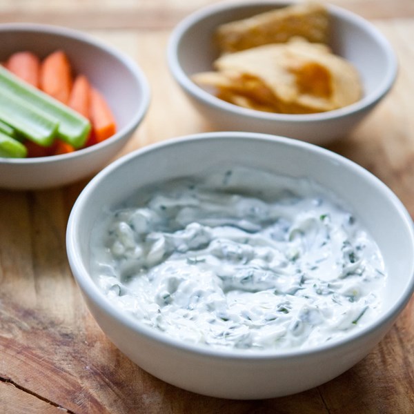 Creamy, cool herbed Greek yogurt dip