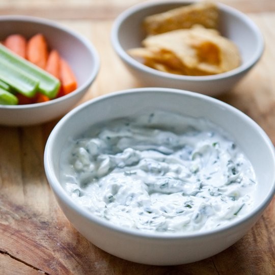 Creamy, cool herbed yogurt dip