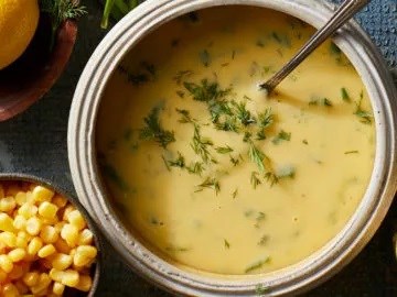 Creamy corn dressing with dill and chives 