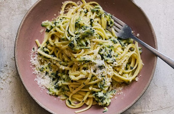 Creamy courgette, mint & Parmesan pasta