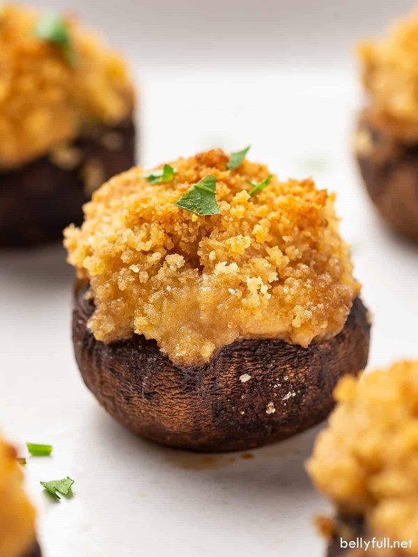 Creamy crab stuffed mushrooms