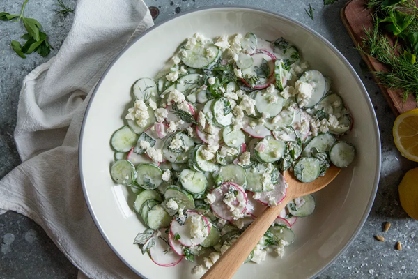 Creamy cucumber salad