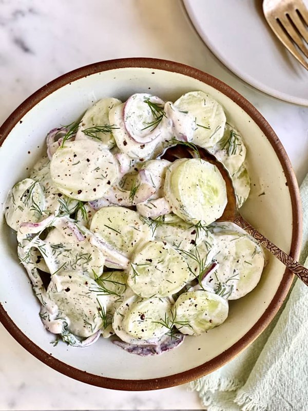 Creamy cucumber salad