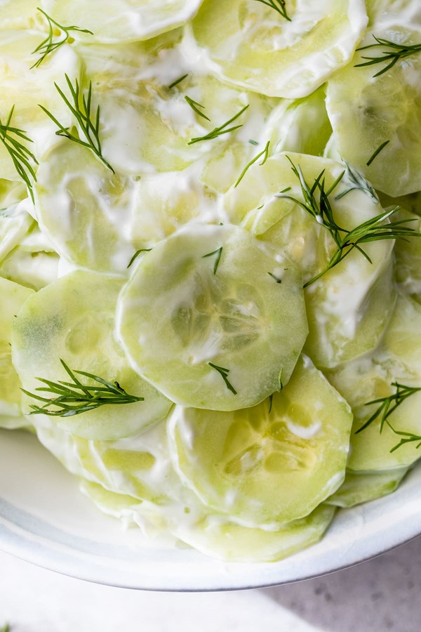 Creamy cucumber salad