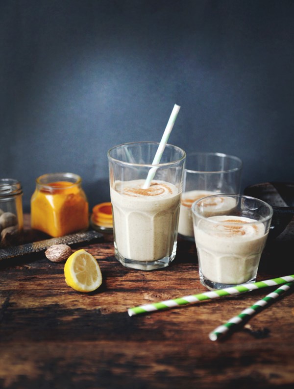 Creamy eggnog milkshake