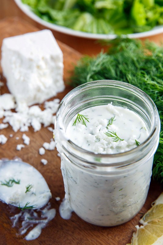 Creamy feta and dill dressing