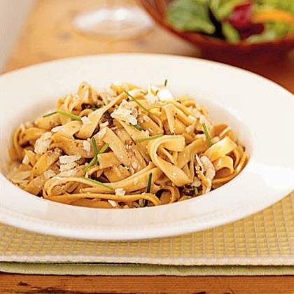 Creamy fettuccine with porcini mushrooms