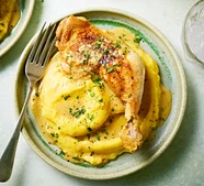 Creamy garlic chicken & polenta