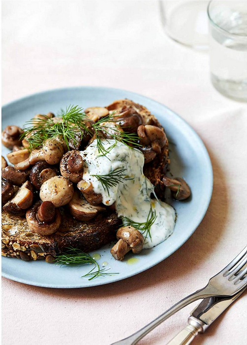 Creamy garlic mushrooms