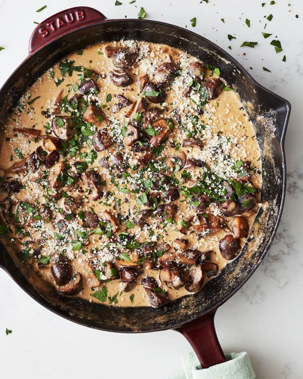 Creamy garlic Parmesan mushrooms