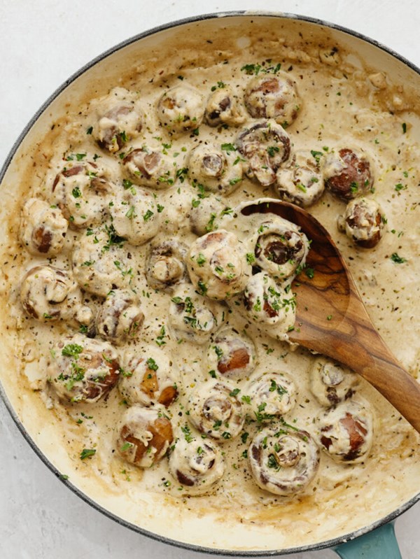Creamy garlic Parmesan mushrooms