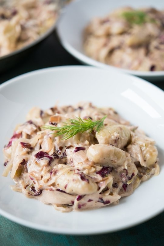 Creamy gnocchi and sauerkraut