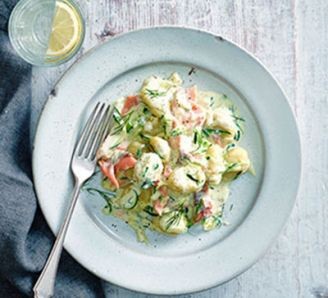 Creamy gnocchi with smoked trout & dill