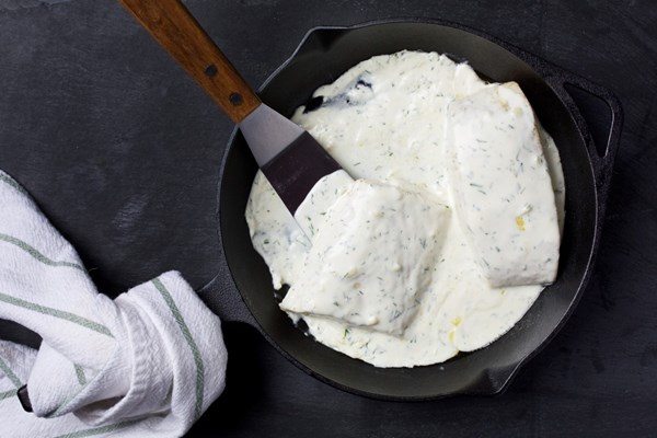 Creamy halibut