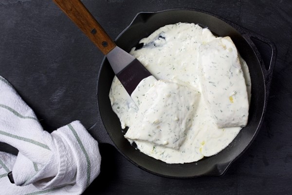 Creamy halibut