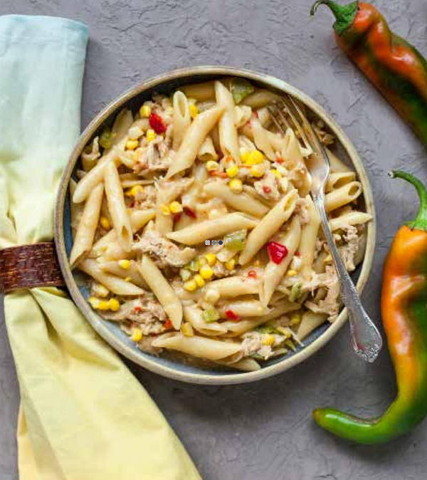 Creamy Hatch chile penne