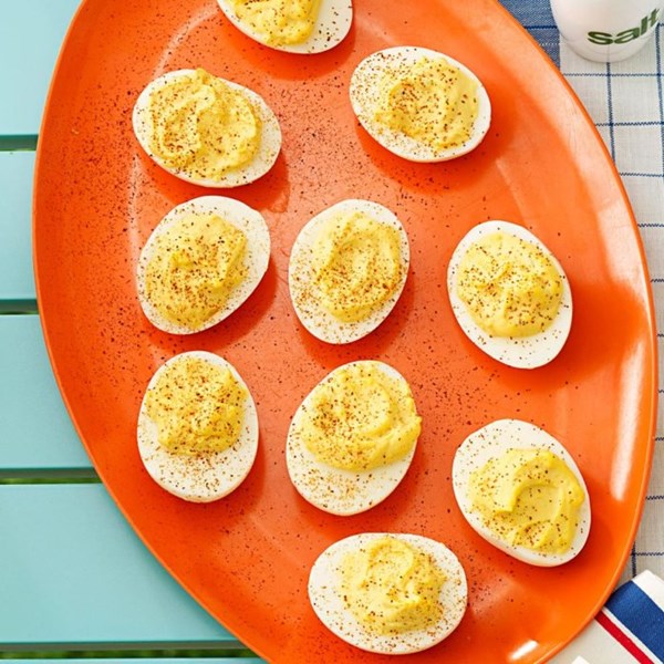 Creamy herb deviled eggs