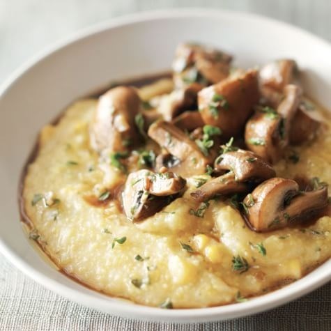 Creamy herbed polenta with wild mushrooms