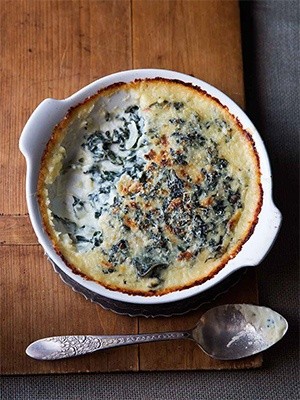 Creamy kale gratin