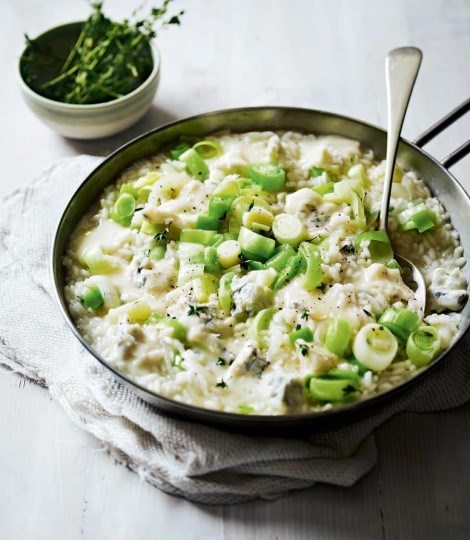 Creamy leek and Gorgonzola risotto