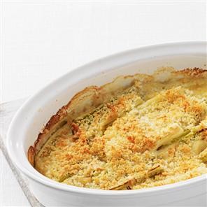 Creamy leek gratin