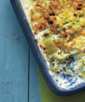 Creamy leek gratin