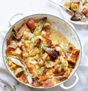 Creamy leek gratin 