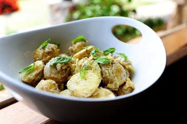 Creamy lemon basil potato salad