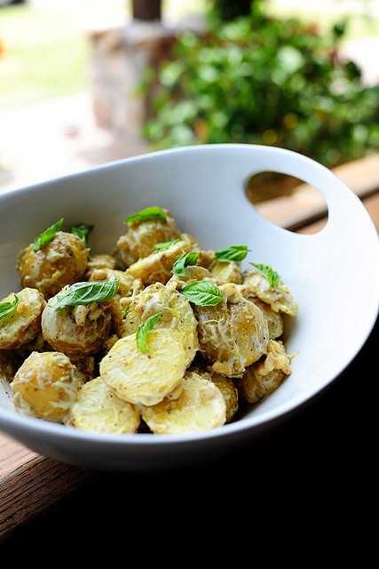 Creamy lemon basil potato salad