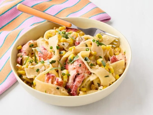 Creamy lobster and corn pappardelle