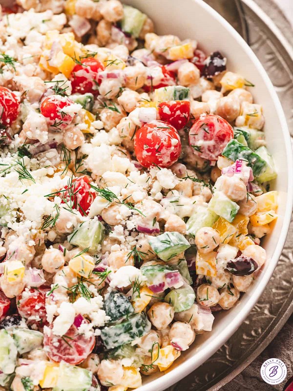 Creamy Mediterranean chickpea salad