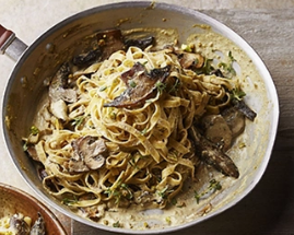 Creamy mushroom & pistachio tagliatelle