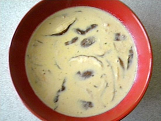 Creamy mushroom and Swiss soup
