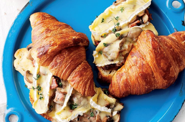 Creamy mushroom, Brie and pancetta croissants