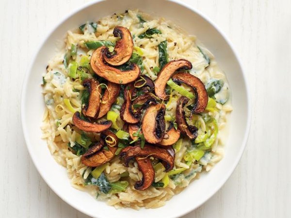 Creamy orzo with mushrooms
