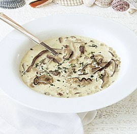 Creamy oyster and shiitake stew