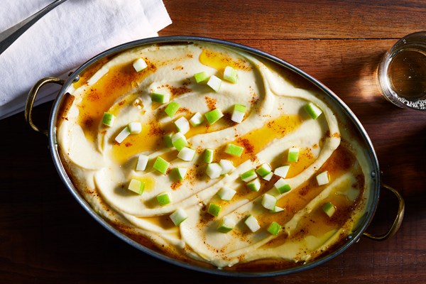 Creamy parsnips with brown butter and green apples