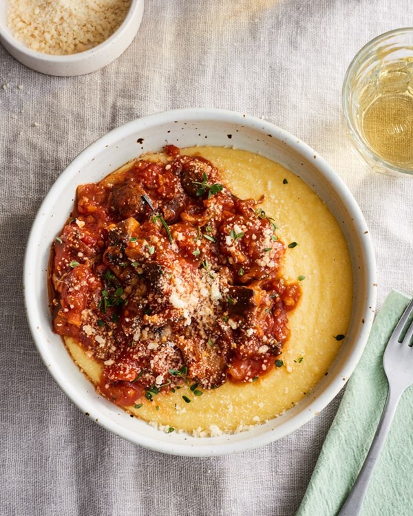 Creamy polenta with mushroom ragù