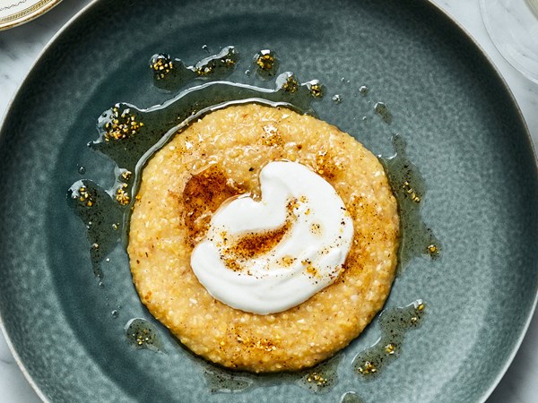 Creamy polenta with three-cheese fonduta