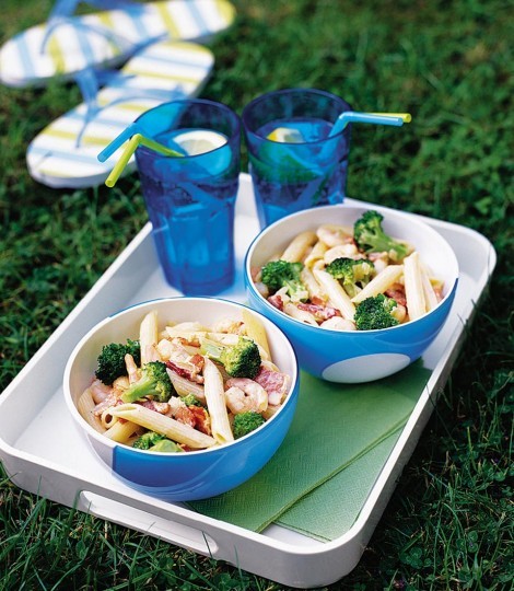 Creamy prawn, bacon and broccoli penne