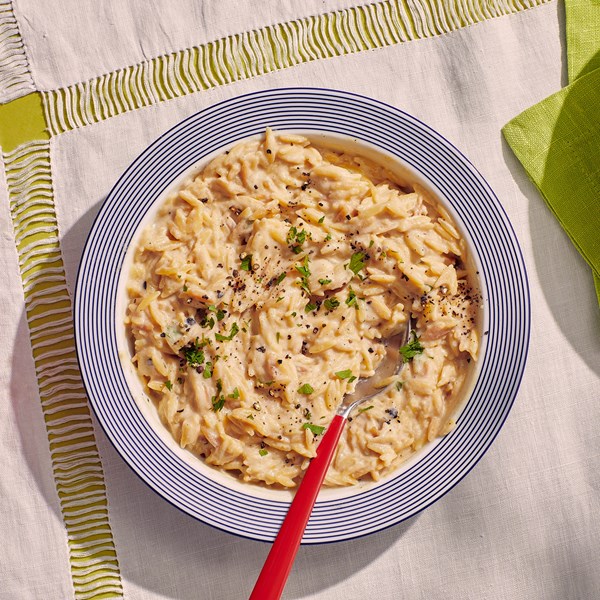 Creamy preserved lemon-black pepper orzo