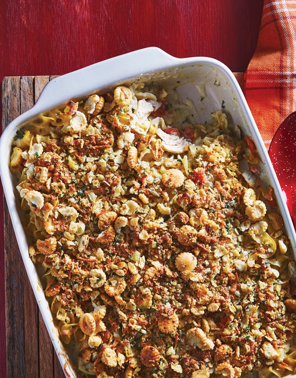 Creamy ranch chicken noodle casserole