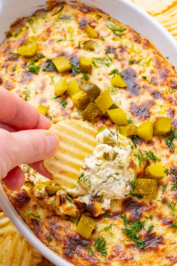 Creamy ranch dill pickle dip