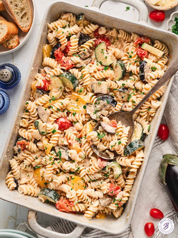 Creamy ratatouille pasta