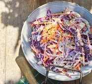 Creamy red cabbage & lime slaw
