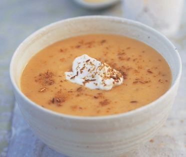 Creamy red lentil soup with cumin