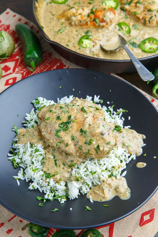 Creamy salsa verde skillet chicken